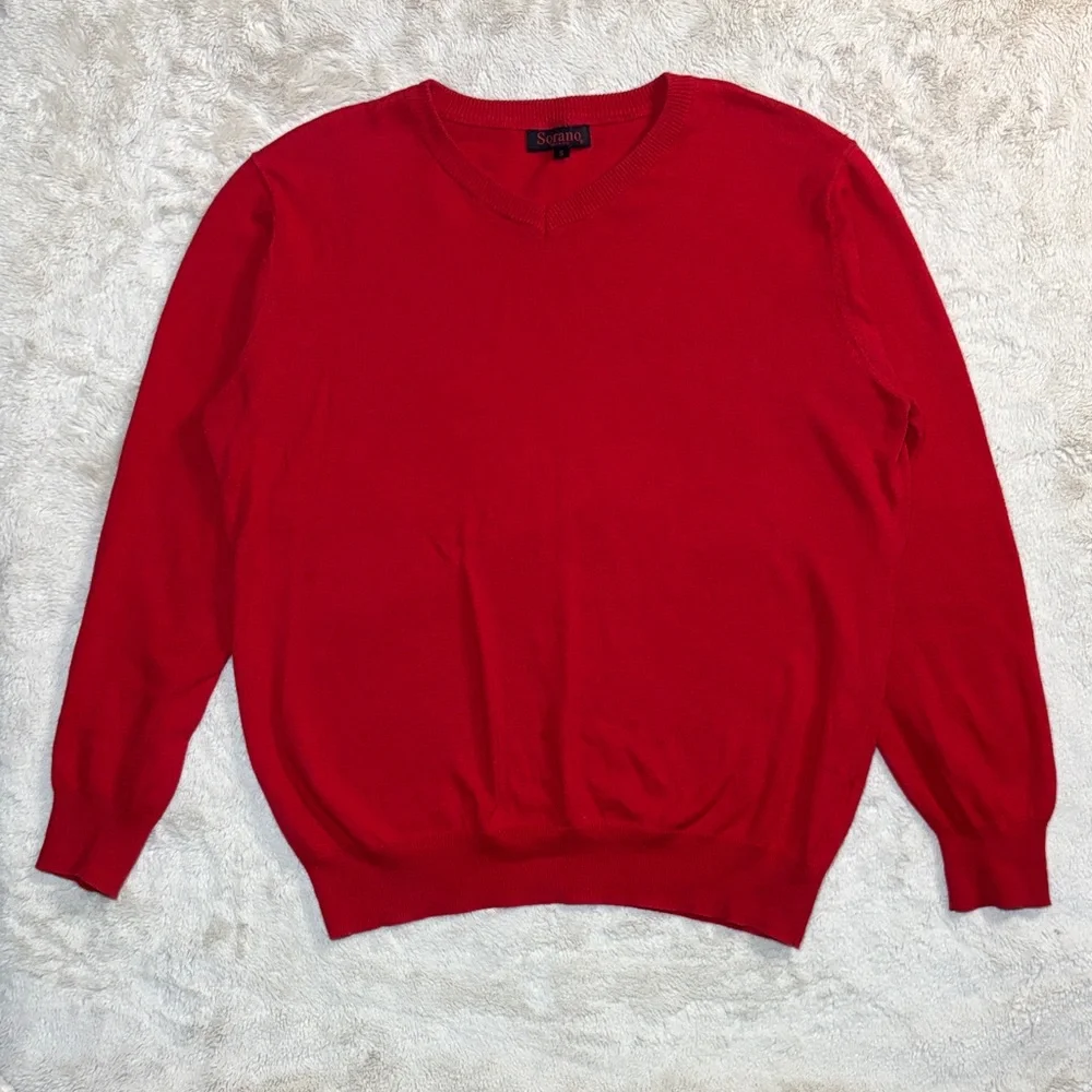Classic Red V-Neck Sweater by Sorano | Size M